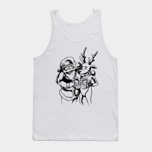 Santa and raindeer Tank Top